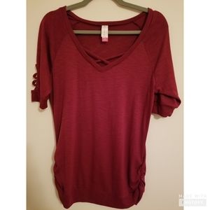 Women's dark red top